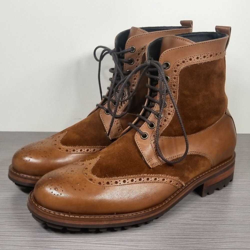 Monto Rosso Campo Wingtip Boot, Mens Size 8